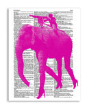Pink Elephant 8.5"x11" Semi Translucent Dictionary Art Print