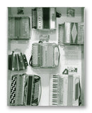 Music Art - Various Accordions 11" x 14" Mono Tone Print (Choose Your Color)