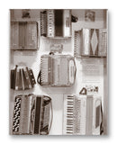 Music Art - Various Accordions 11" x 14" Mono Tone Print (Choose Your Color)