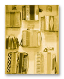 Music Art - Various Accordions 11" x 14" Mono Tone Print (Choose Your Color)