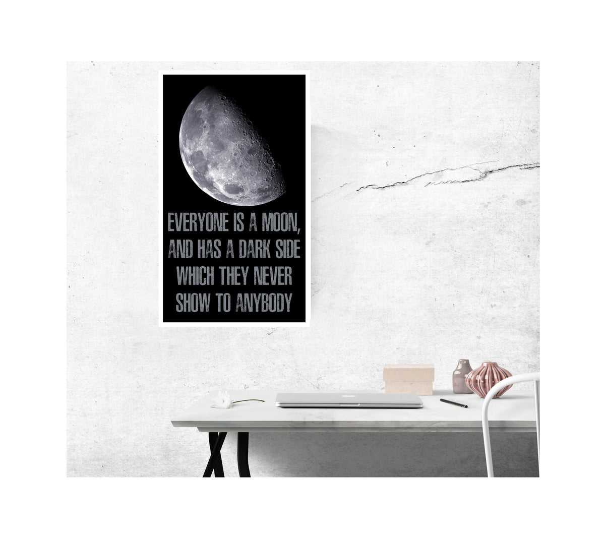 Everyone Is A Moon And Has A Dark Side 13”x22” Vintage Style