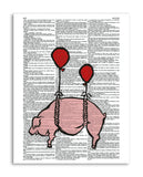 Floating Pig 8.5"x11" Semi Translucent Dictionary Art Print