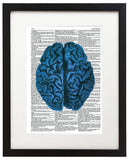 Blue Brain 8.5"x11" Semi Translucent Dictionary Art Print