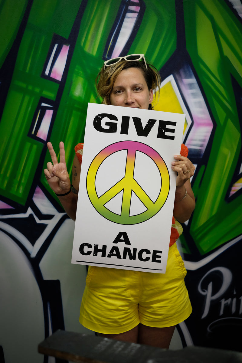 Give Peace A Chance 13”x22” Vintage Style Showprint Poster - Home