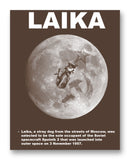 Laika the Space Dog - 11" x 14" Mono Tone Print (Choose Your Color)