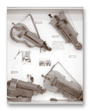 Mechanical Instruments 11" x 14" Mono Tone Print (Choose Your Color)