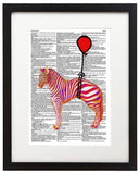 Floating Zebra 8.5"x11" Semi Translucent Dictionary Art Print