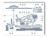 Piano Mechanism - 11" x 14" Mono Tone Print (Choose Your Color)