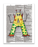 Alpha Set 1-A 8.5"x11" Semi Translucent Dictionary Art Print