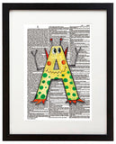Alpha Set 1-A 8.5"x11" Semi Translucent Dictionary Art Print