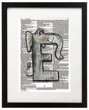 Alpha Set 1-E 8.5"x11" Semi Translucent Dictionary Art Print