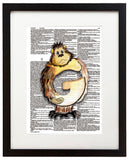 Alpha Set 1-G 8.5"x11" Semi Translucent Dictionary Art Print