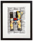 Alpha Set 1-H 8.5"x11" Semi Translucent Dictionary Art Print