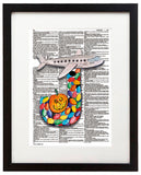 Alpha Set 1-J 8.5"x11" Semi Translucent Dictionary Art Print