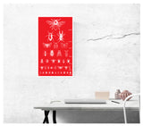 Red Insect Seeing Eye Chart 13”x22” Vintage Style Showprint Poster - Home Nostalgia Decor Wall Art Print - Kristy Joyce Artist Edition