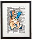 Alpha Set 1-K 8.5"x11" Semi Translucent Dictionary Art Print