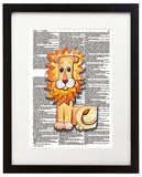 Alpha Set 1-L 8.5"x11" Semi Translucent Dictionary Art Print