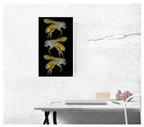 Three Bees 13”x22” Vintage Style Showprint Poster - Home Nostalgia Decor Wall Art Print - Kristy Joyce Artist Edition