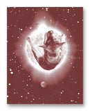 Laika the Space Dog Floating Near the Sun 11" x 14" Mono Tone Print (Choose Your Color)