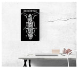 Beedeetle Black Crystal 13”x22” Vintage Style Showprint Poster - Home Nostalgia Decor Wall Art Print - Kristy Joyce Artist Edition