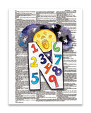 Alpha Set 1-N 8.5"x11" Semi Translucent Dictionary Art Print