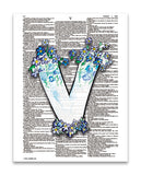 Alpha Set 1-V 8.5"x11" Semi Translucent Dictionary Art Print