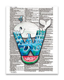 Alpha Set 1-W 8.5"x11" Semi Translucent Dictionary Art Print