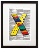 Alpha Set 1-X 8.5"x11" Semi Translucent Dictionary Art Print