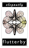 Elegantly Flutterby Black & White 13”x22” Vintage Style Showprint Poster - Home Nostalgia Decor Wall Art Print - Kristy Joyce Artist Edition