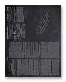 Snowboard Patent 11" x 14" Mono Tone Print (Choose Your Color)