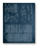 Snow Surfboard Patent 11" x 14" Mono Tone Print (Choose Your Color)