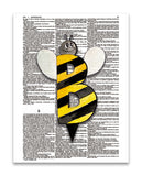 Alpha Set 2-B 8.5"x11" Semi Translucent Dictionary Art Print