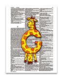 Alpha Set 2-G 8.5"x11" Semi Translucent Dictionary Art Print