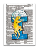 Alpha Set 2-I 8.5"x11" Semi Translucent Dictionary Art Print