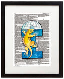 Alpha Set 2-I 8.5"x11" Semi Translucent Dictionary Art Print