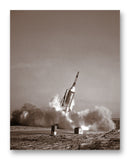 Little Joe Booster Launch 11" x 14" Mono Tone Print (Choose Your Color)