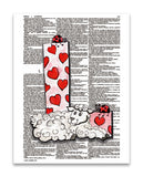 Alpha Set 2-L 8.5"x11" Semi Translucent Dictionary Art Print