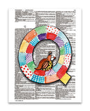 Alpha Set 2-Q 8.5"x11" Semi Translucent Dictionary Art Print