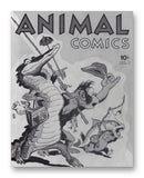 Animal Comics No1 11" x 14" Mono Tone Print (Choose Your Color)