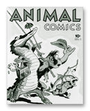 Animal Comics No1 11" x 14" Mono Tone Print (Choose Your Color)