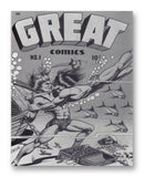 Great Comics No1 11" x 14" Mono Tone Print (Choose Your Color)