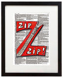 Alpha Set 2-Z 8.5"x11" Semi Translucent Dictionary Art Print