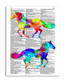 Painted Horses 8.5"x11" Semi Translucent Dictionary Art Print