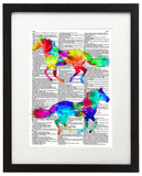 Painted Horses 8.5"x11" Semi Translucent Dictionary Art Print