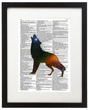Cosmic Wolf 8.5"x11" Semi Translucent Dictionary Art Print