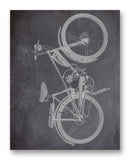 USSR Motorized Bicycle W-902 11" x 14" Mono Tone Print (Choose Your Color)