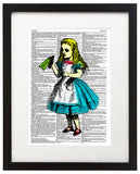 Alice in Wonderland Drinking 8.5"x11" Semi Translucent Dictionary Art Print