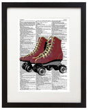 Roller Skates 8.5"x11" Semi Translucent Dictionary Art Print