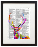 Chromatic Stag 8.5"x11" Semi Translucent Dictionary Art Print
