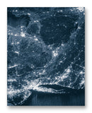 ISS View of NYC 11" x 14" Mono Tone Print (Choose Your Color)